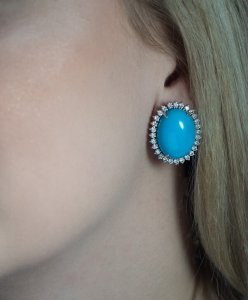 turquoise and diamond earrings