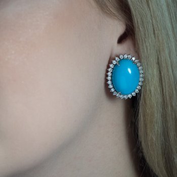 turquoise and diamond earrings