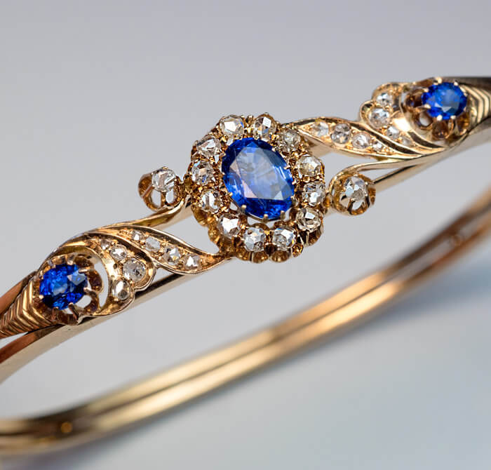 tidevand besøgende springe Antique Victorian Era Sapphire Diamond Gold Bracelet - Antique Jewelry |  Vintage Rings | Faberge EggsAntique Jewelry | Vintage Rings | Faberge Eggs