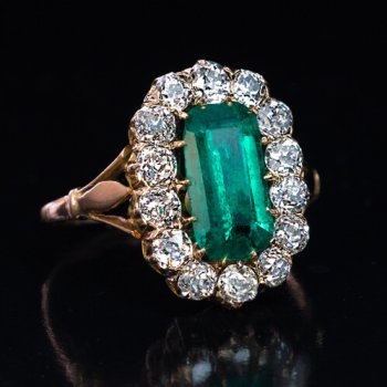 antique emerald diamond engagement ring