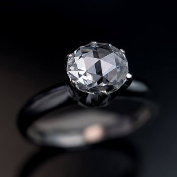 vintage rose cut diamond engagement ring