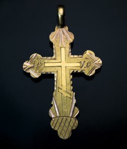 antique gold cross pendant