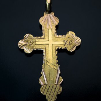 antique gold cross pendant