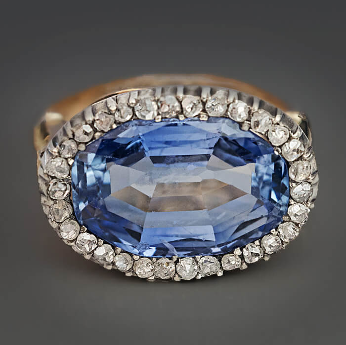 Edwardian Ceylon Sapphire & Old Mine Diamond Twin Ring – Erstwhile Jewelry