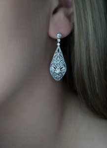 Edwardian platinum earrings