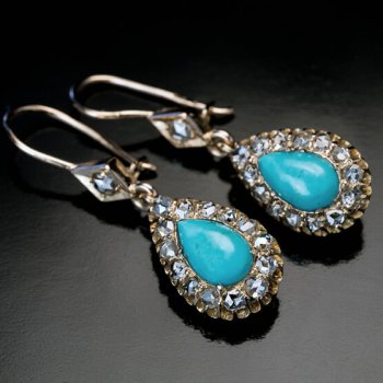 vintage turquoise dangle earrings