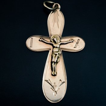 antique Victorian era gold cross pendant