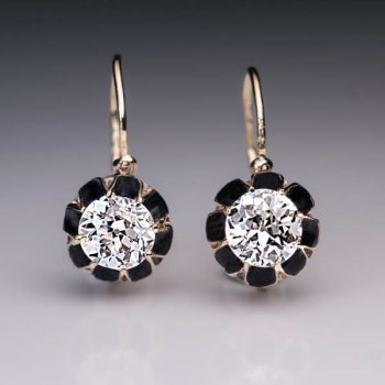 antique solitaire diamond earrings