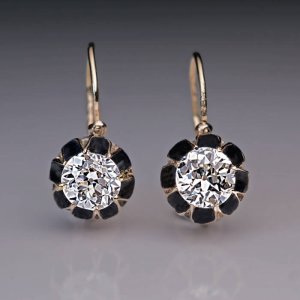 antique solitaire diamond earrings