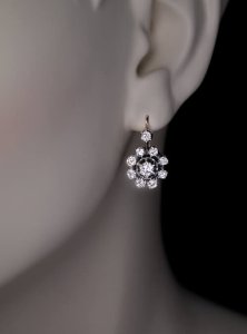 antique diamond cluster earrings