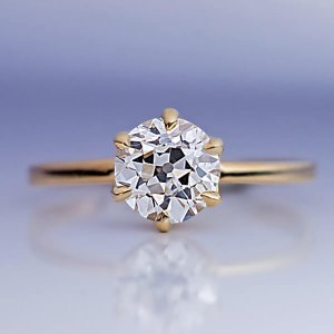 old European cut diamond engagement ring