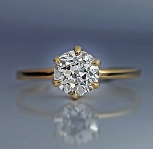 Old European cut diamond antique engagement ring