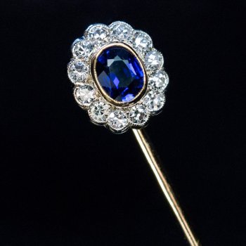 vintage sapphire diamond stickpin
