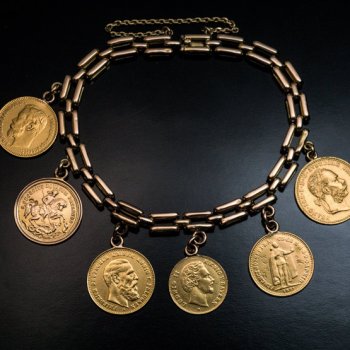 antique gold coin bracelet