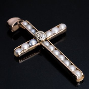 antique pearl cross