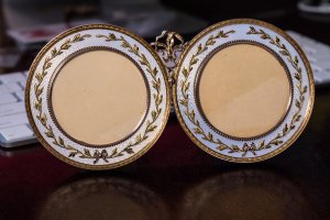 Faberge gold enamel picture frame