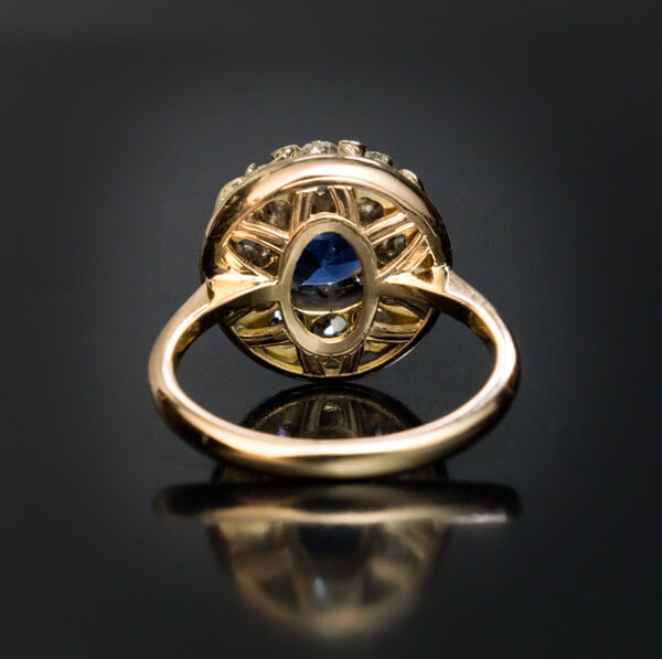 Antique 19th Century Burmese Sapphire Diamond Engagement Ring - Antique ...