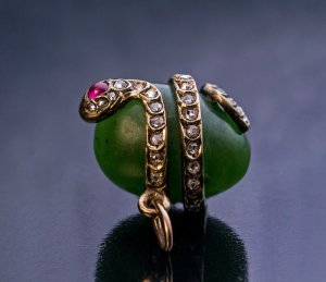 antique snake jewelry - Faberge snake egg