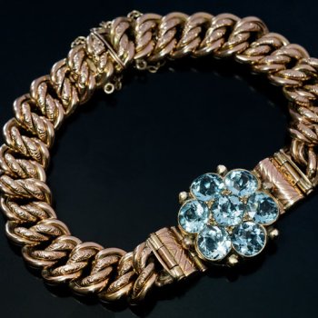 Antique Victorian aquamarine gold bracelet
