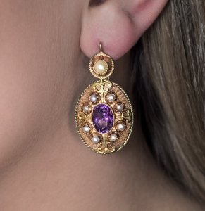 antique amethyst earrings