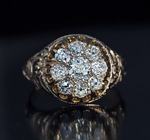 antique diamond cluster ring