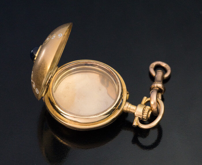 Antique Swiss Gold Enamel Double Locket Pendant - Antique Jewelry ...