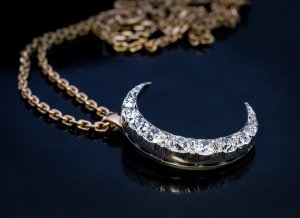 antique diamond crescent