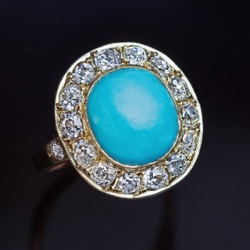 vintage turquoise diamond ring