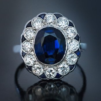 vintage sapphire diamond engagement ring