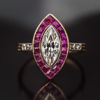 antique marquise cut diamond ring