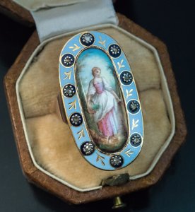 Antique Georgian enamel ring