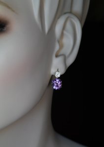 amethyst diamond earrings