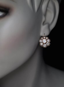Antique Russian 19th century diamond earrings