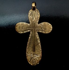 antique gold cross pendant