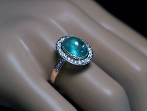 vintage cabochon cut emerald ring