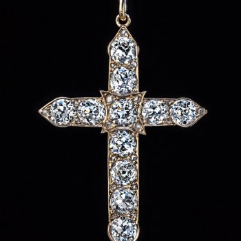 antique diamond cross pendant