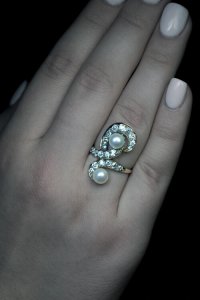 antique diamond pearl rings
