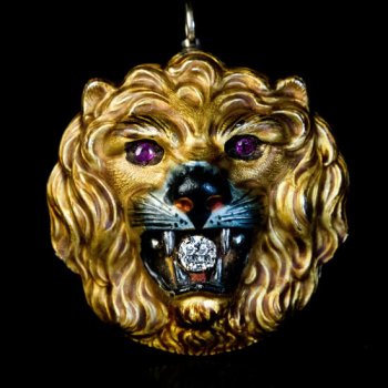 lion head pendant / brooch