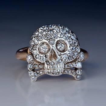 antique diamond skull and crossbones ring