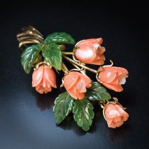 spray of roses brooch