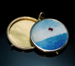 vintage guilloche enamel pendants