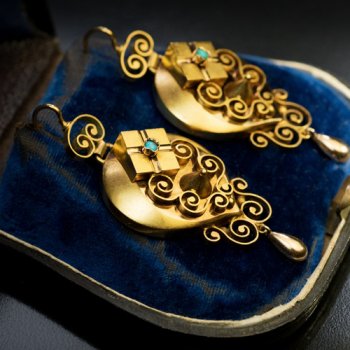 antique Victorian gold earrings