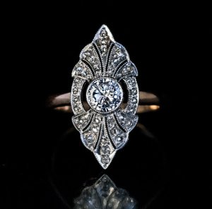 art deco diamond ring