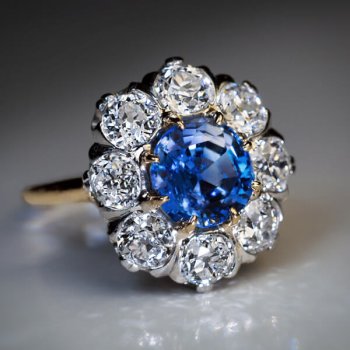 antique sapphire diamond engagement ring