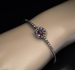 antique ruby diamond bracelet
