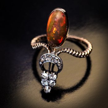 antique opal and diamond ring