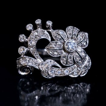 vintage diamond flower ring