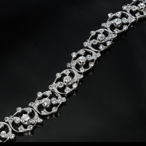 vintage 1920s French openwork diamond bracelet