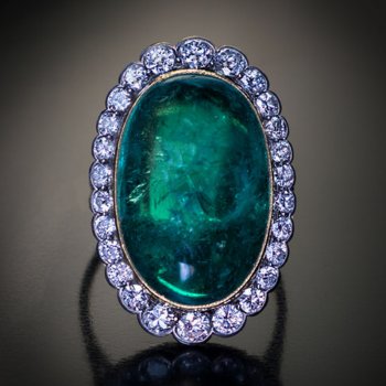 cabochon emerald ring