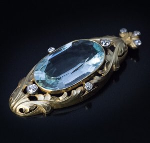 Art Nouveau aquamarine pendant